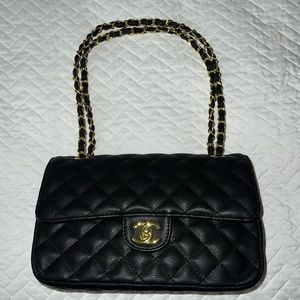 Chanel Classic Double Flap Purse, Black, Medium,